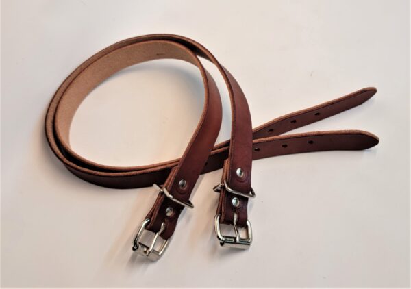 thumbnail image 2 of EST Leather Breast Collar Replacement Tugs - Antiqued Brown, 1" Wide (Pair) 2 of 5